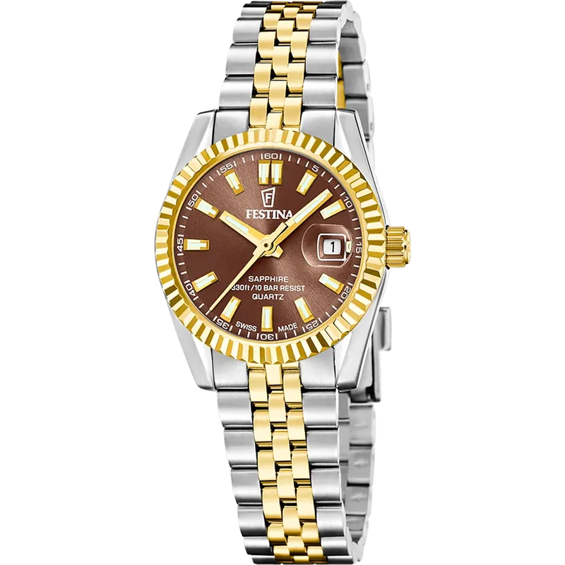 Festina Swiss Made Chocolate y Oro F20088/3
