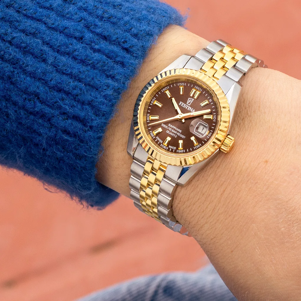 Festina Swiss Made Chocolate y Oro F20088/3